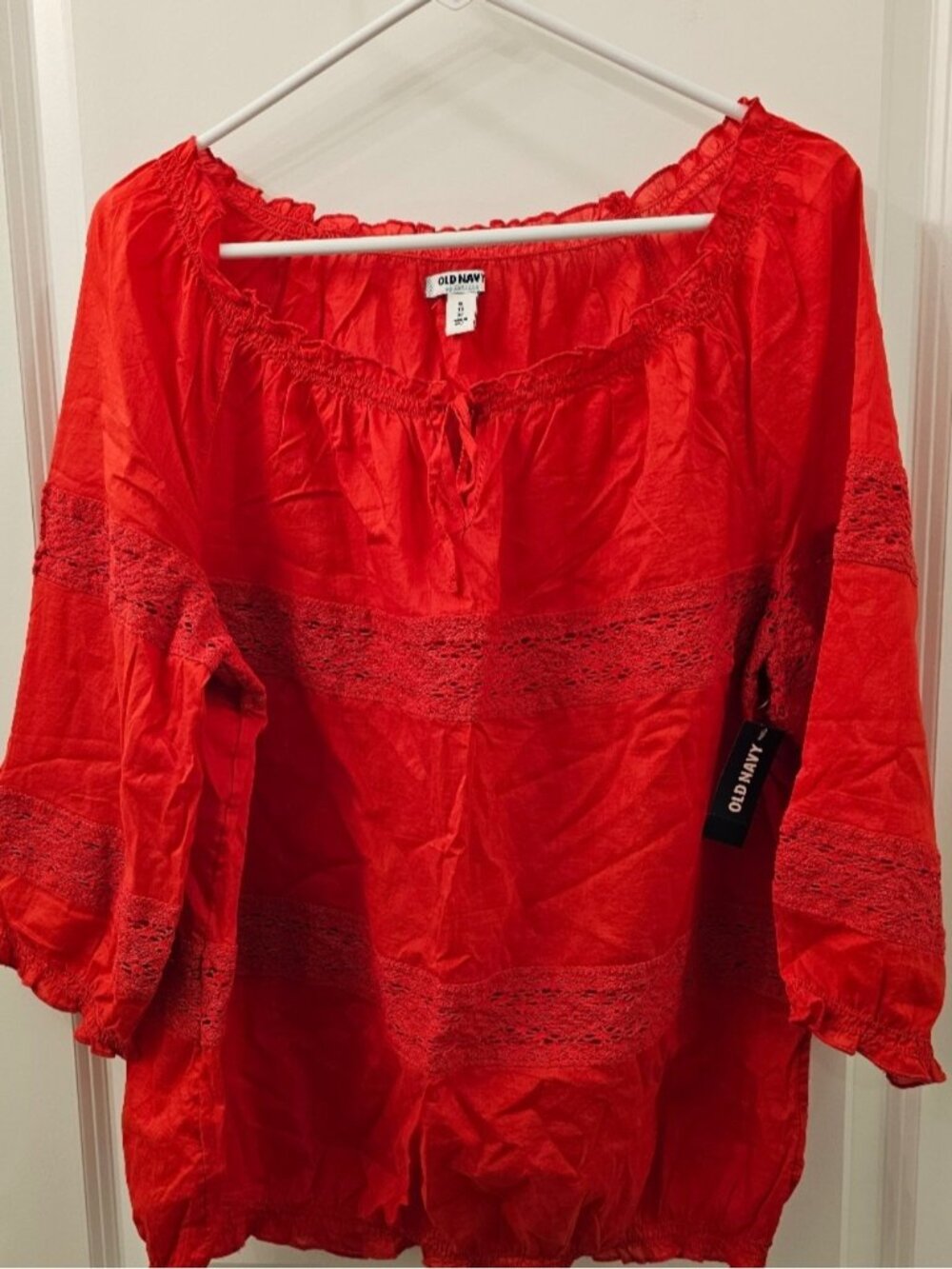 Old Navy Red Peasant Blouse – NWT – Size XL